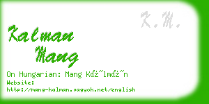 kalman mang business card